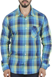 Aady Jones Men's Checkered Casual Green Shirt