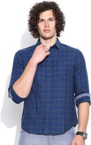 united colors of benetton men's checkered casual shirt