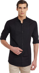 Wild Hunk Men's Solid Casual Black Shirt
