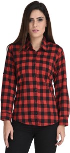 Dream Girl Women's Checkered Casual Red Shirt