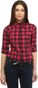 Dream Girl Women's Checkered Casual Red Shirt