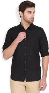 Locomotive Men's Solid Casual Black Shirt