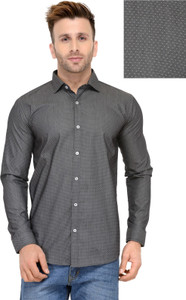 Being Fab Men's Geometric Print Casual Black Shirt