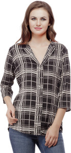 Mask Lifestyle Women's Checkered Casual Black, White Shirt