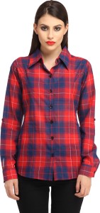 Cation Women's Checkered Casual Red Shirt