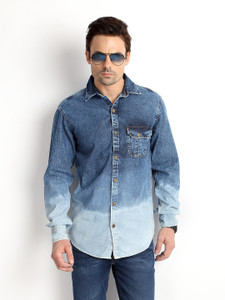 Rodid Men's Solid Casual Blue Shirt