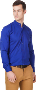 Elepants Men's Solid Casual Blue Shirt
