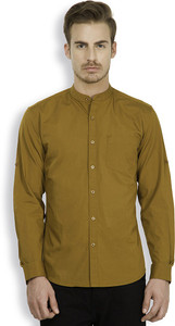 Highlander Men's Solid Casual Beige Shirt