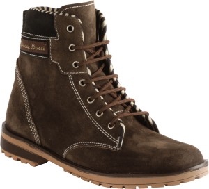bacca bucci ankle length suede boots for men(brown)