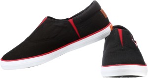 sparx stylish black & red canvas shoes for men(black)