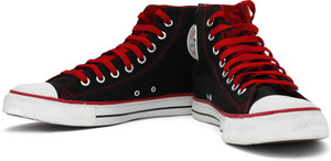 Black and online red converse shoes