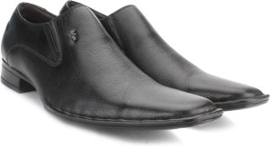 lee cooper men genuine leather slip on shoes for men(black)