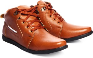 Shoe Island Tan Brown Ankle Length Shoes Casuals