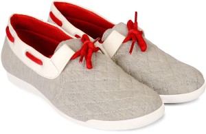 sam stefy boat shoes for women(grey, red)