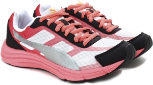 puma expedite fashion wn's idp running shoes for women(white, pink)