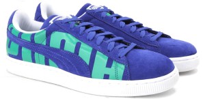 puma suede classic + big logo sneakers for men(blue)