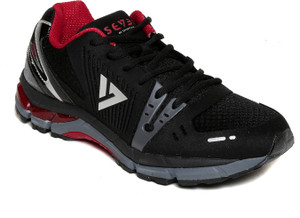 Seven Poseidon Black High Risk Red Running Shoes