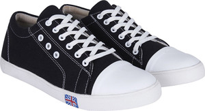 black leather canvas shoes