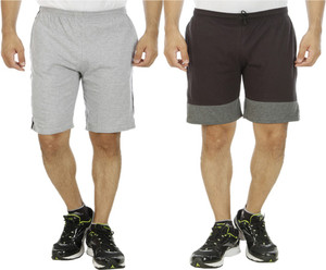 Kritika's World Solid Men's Multicolor Sports Shorts