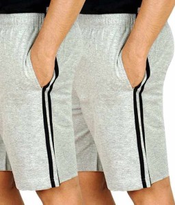 Kritika's World Solid Men's Grey Sports Shorts