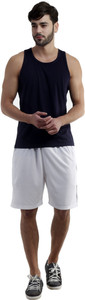 Dee Mannequin Self Design Men's White Sports Shorts