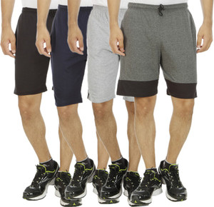 Kritika's World Solid Men's Multicolor Sports Shorts