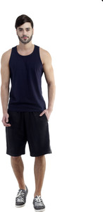 Dee Mannequin Self Design Men's Black Sports Shorts