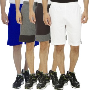 Kritika's World Solid Men's Multicolor Denim Shorts