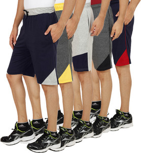 Christy World Solid Men's Multicolor Basic Shorts