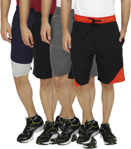 Christy World Solid Men's Multicolor Basic Shorts