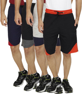 Christy World Solid Men's Multicolor Basic Shorts