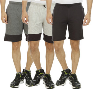 Kritika's World Solid Men's Multicolor Sports Shorts