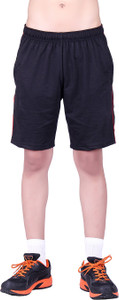 DFH Solid Men's Black, Red Basic Shorts