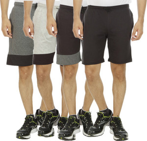 Kritika's World Solid Men's Multicolor Sports Shorts