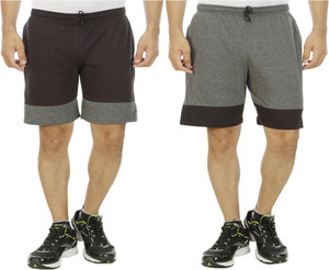 Kritika's World Solid Men's Multicolor Sports Shorts
