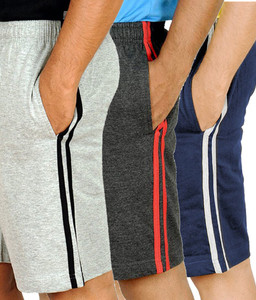 Kritika's World Solid Men's Multicolor Sports Shorts