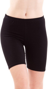 Fashion Line Solid Women's Black Cycling Shorts