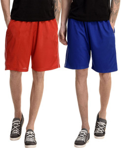 Dee Mannequin Solid Men's Red, Blue Basic Shorts
