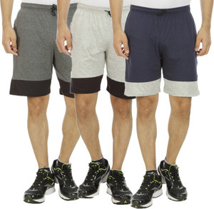 Kritika's World Solid Men's Multicolor Sports Shorts