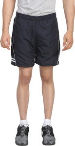 Trendy Trotters Solid Men's Black Sports Shorts