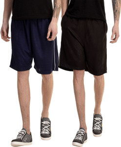 Dee Mannequin Solid Men's Dark Blue, Black Basic Shorts
