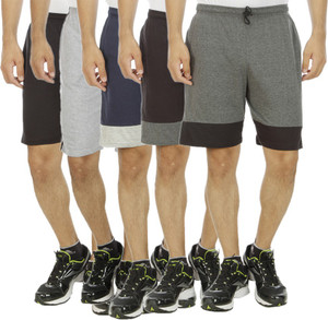 Kritika's World Solid Men's Multicolor Sports Shorts