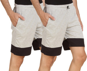 Kritika's World Solid Men's Multicolor Sports Shorts