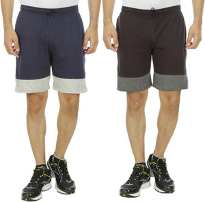 Kritika's World Solid Men's Multicolor Sports Shorts