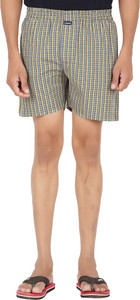All Times Checkered Men's Yellow Boxer Shorts