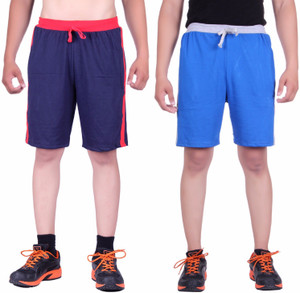 DFH Solid Men's Blue, Light Blue Basic Shorts, Beach Shorts, Running Shorts, Night Shorts, Gym Shorts, Sports Shorts