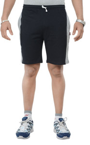 Tees Tadka Solid Men's Black, Grey Sports Shorts