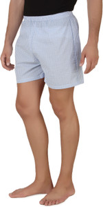Mind The Gap Checkered Men's Blue Boxer Shorts