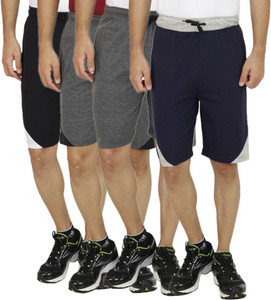 Christy World Solid Men's Multicolor Basic Shorts