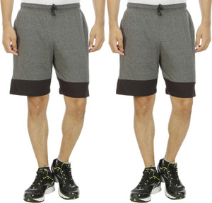 Kritika's World Solid Men's Grey Sports Shorts